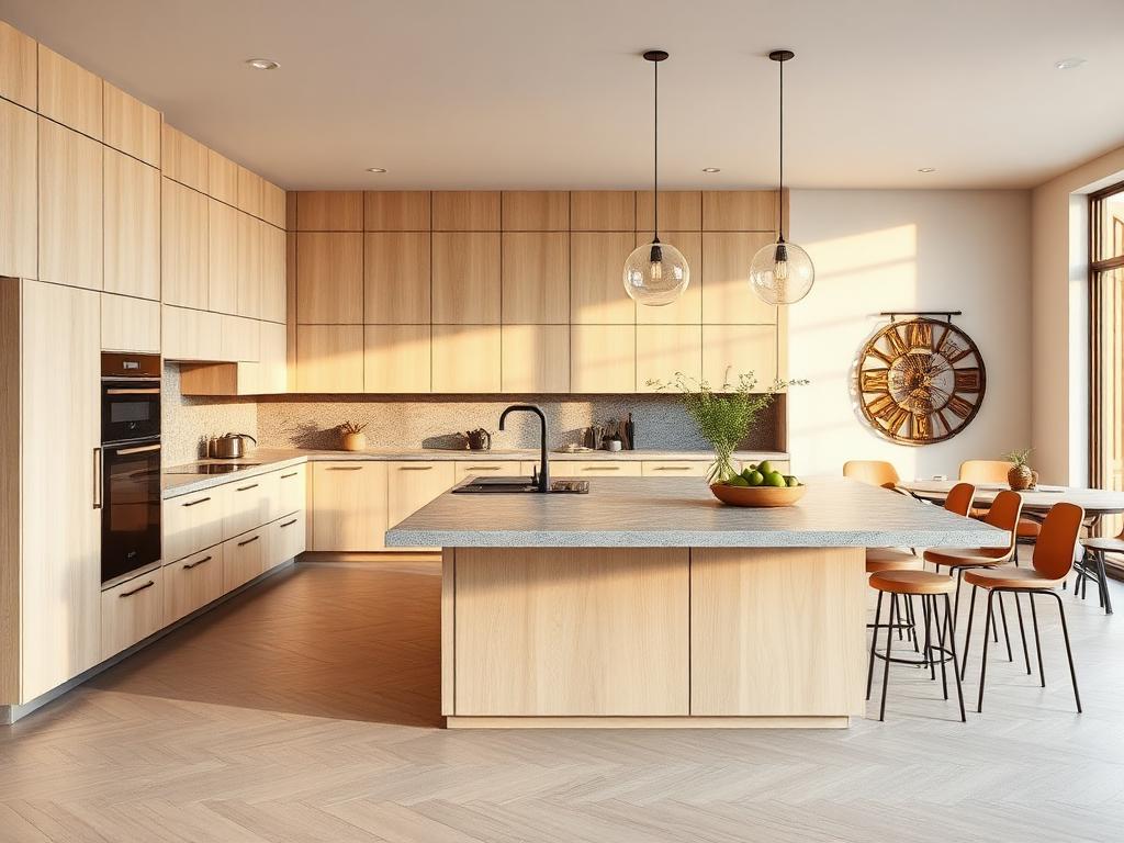 Oak Island — Warm-Wood kitchen in Sector 128, Noida