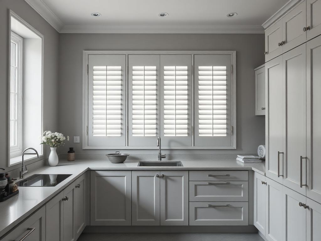 Quiet Grey — Minimal kitchen in Vasant Kunj, South Delhi